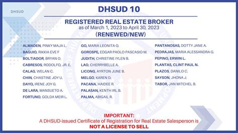 dhsud list of brokers